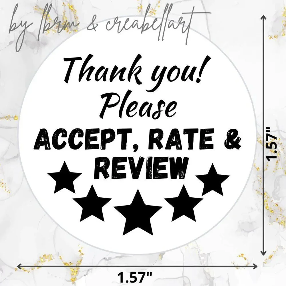 100 Thermal Thank you Stickers 1.57